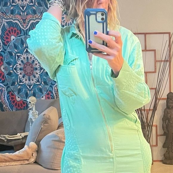 VINTAGE 70’s 100% Silk TRAMWAY Paris France Zipper Detailed Jumpsuit Coverall - Picture 4 of 6